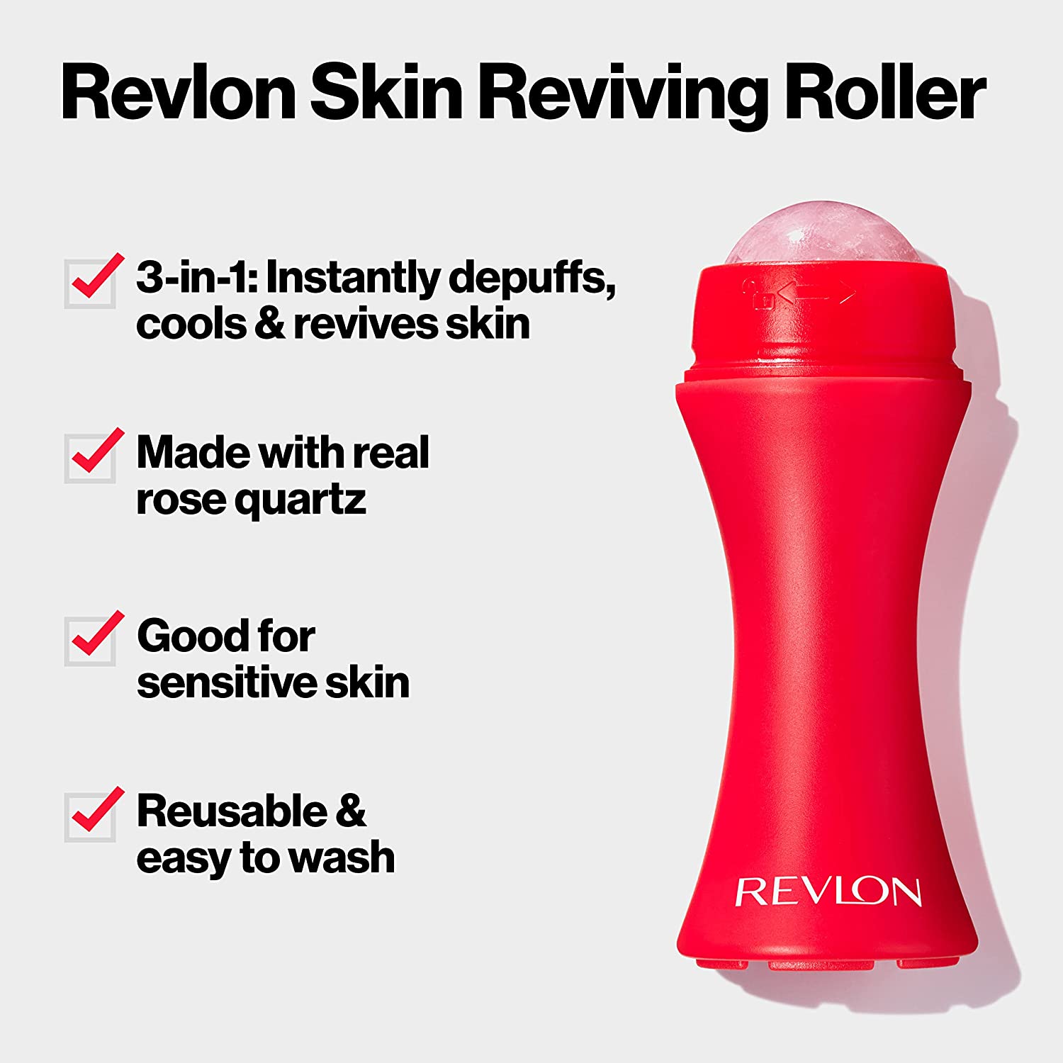 Face Roller by Revlon, Oily Skin Control for Face Makeup, Oil Absorbing, Volcanic Reusable Facial Skincare Tool for At-Home or On-the-Go Mini Massage - Image 4